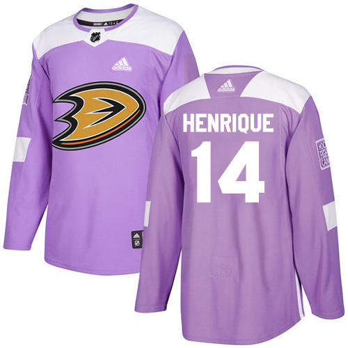 Adidas Ducks #14 Adam Henrique Purple Authentic Fights Cancer Youth Stitched NHL Jersey